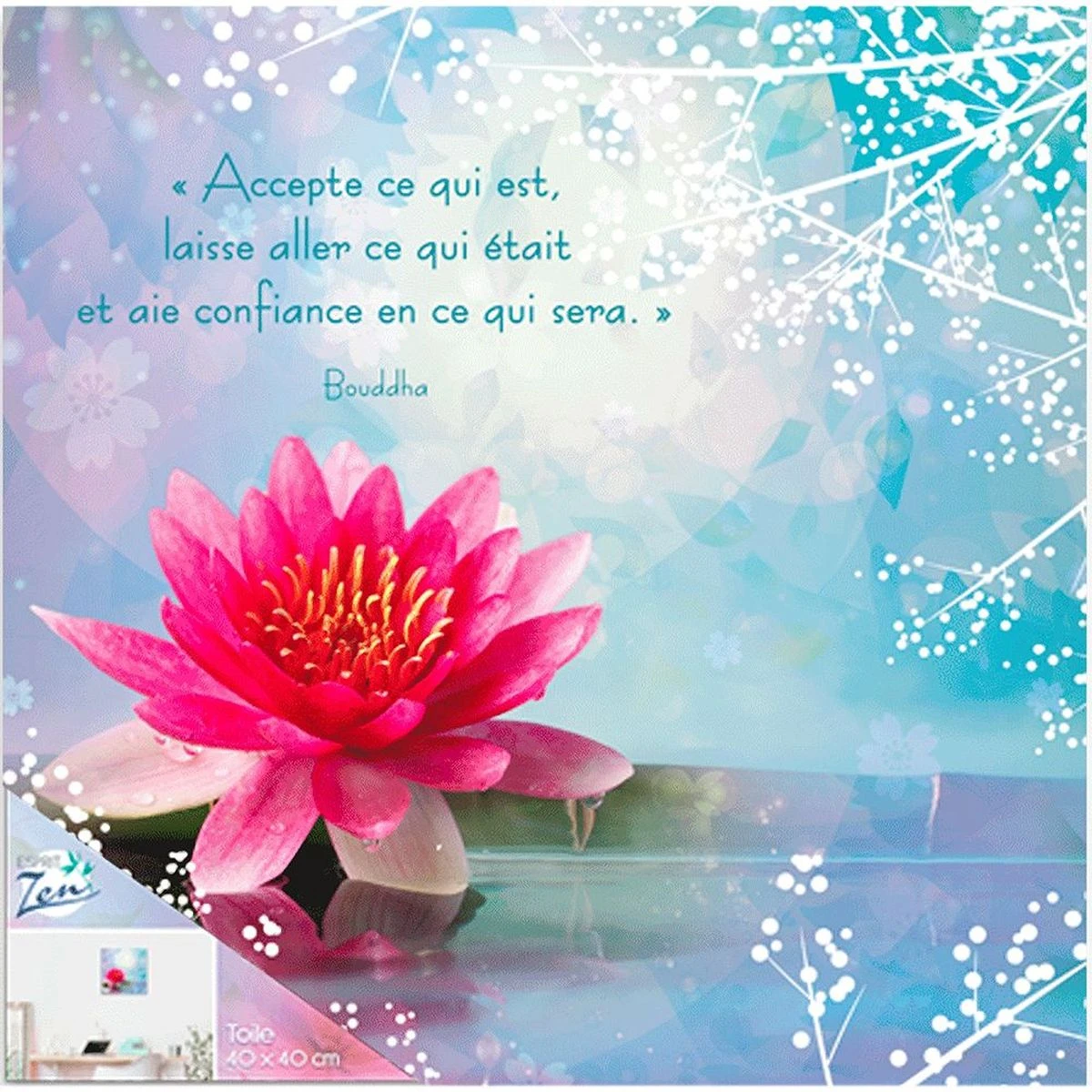 Cadre Citation Bouddha Zen 40 X 40 Cm - Accepte