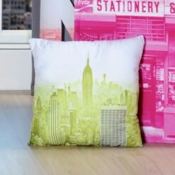 Coussin Déhoussable New York Gotham Fluo Building