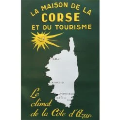 Poster Corse Affiche Ancienne Maison De La Corse - 70 X 50 Cm