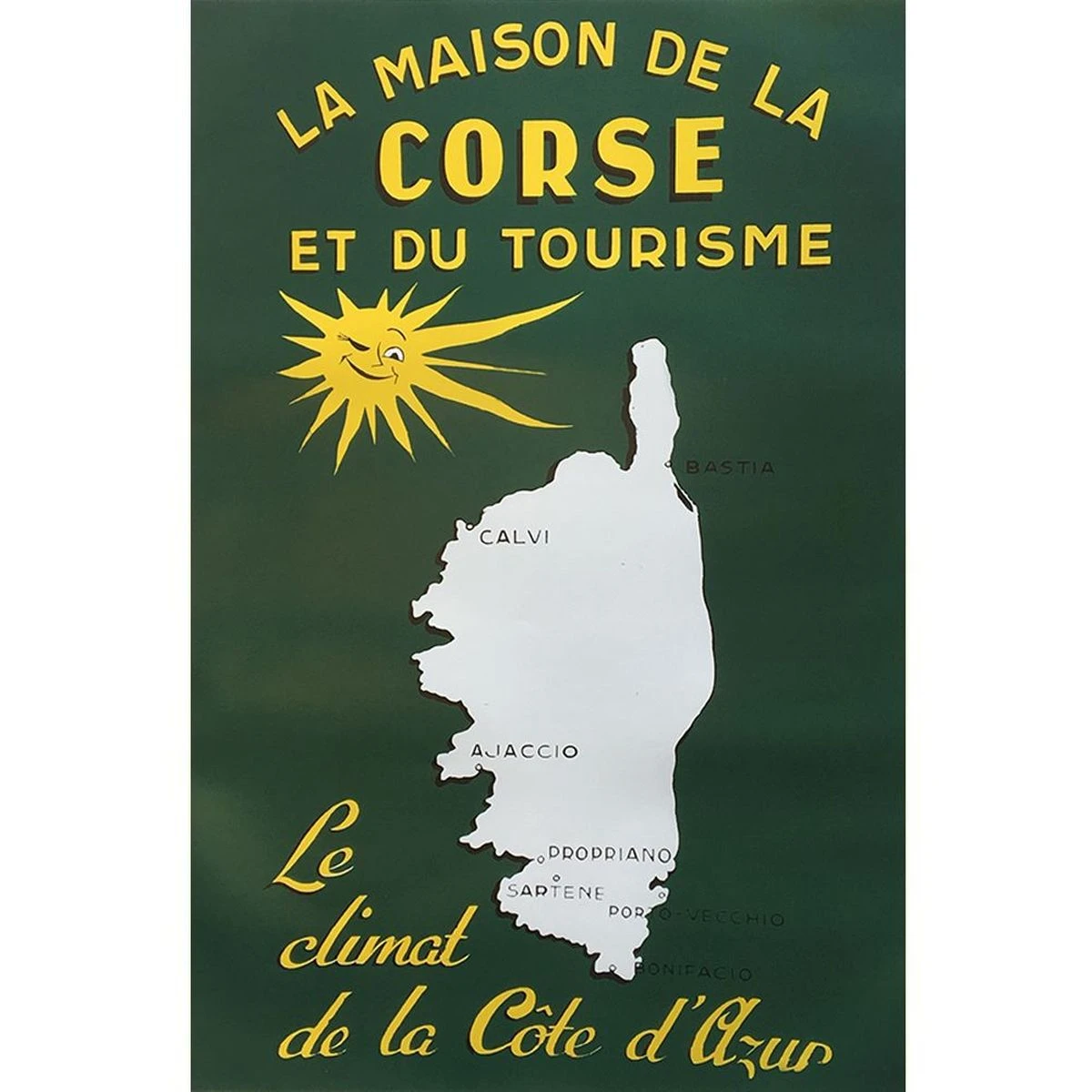 Poster Corse Affiche Ancienne Maison De La Corse - 70 X 50 Cm