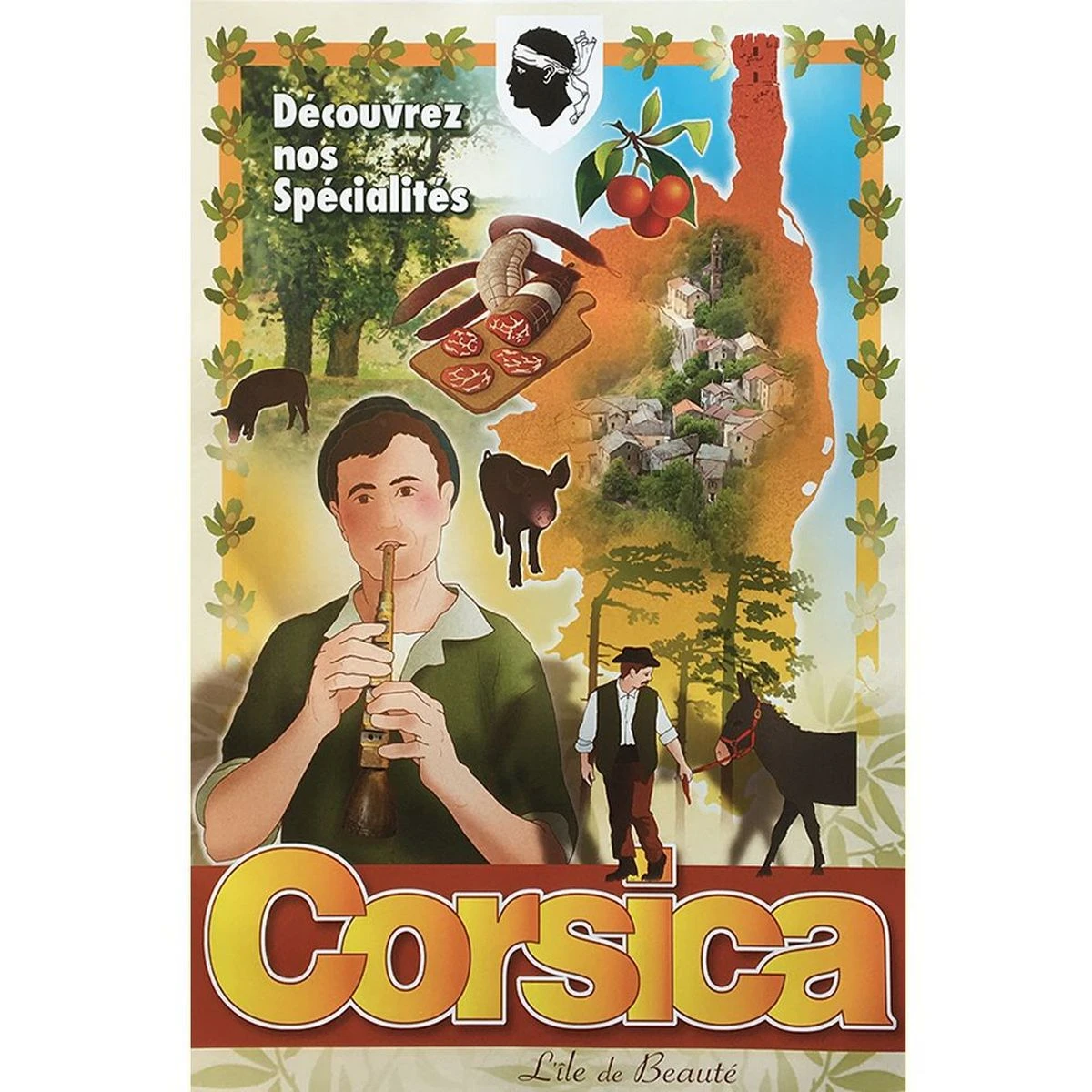 Poster Corse Affiche Ancienne Découvrez Nos Spécialités