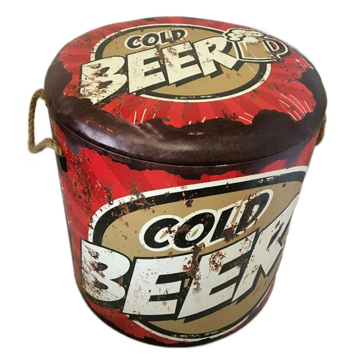 Pouf Coffre De Rangement Cold Beer 40 Cm