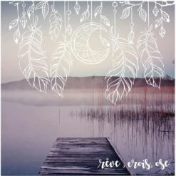 Cadre En Toile Boho Indien 40 X 40 Cm - Rêve, Crois, Ose