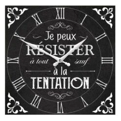 Horloge Cuisine Citation En Bois 28 Cm - Résister