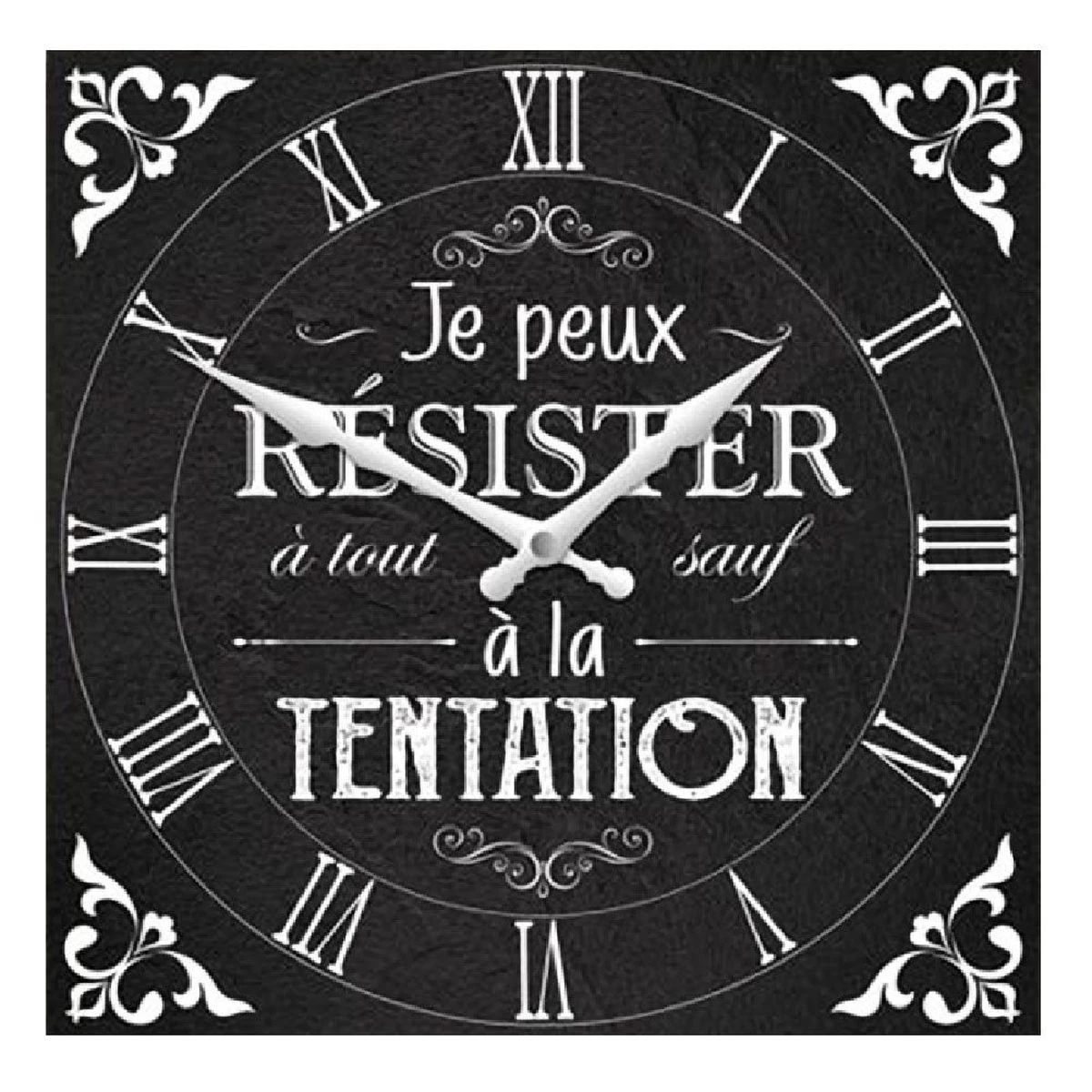 Horloge Cuisine Citation En Bois 28 Cm - Résister