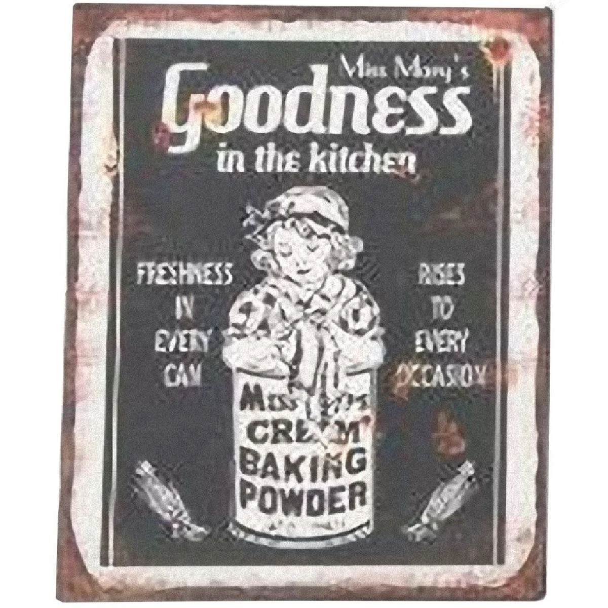 Plaque Décorative Rétro Goodness In The Kitchen En Métal 20 X 25