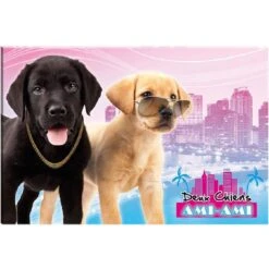 Cadre En Toile Imprimée Deux Chiens Ami-Ami 60 X 40 Cm