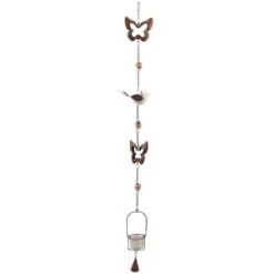 Suspension Photophore Papillon En Métal Et Verre 110 Cm