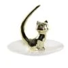Support à Bijoux Renard En Porcelaine Or Et Blanc - 11.5 Cm