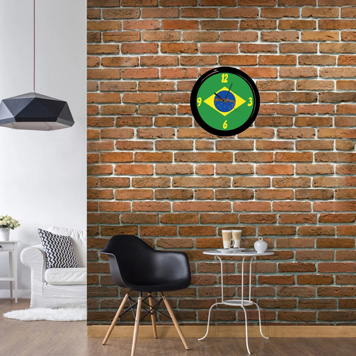 Horloge Drapeau Brésil By Cbkreation