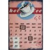 Calendrier Perpétuel Plaque Métal Hot Coffee Vintage