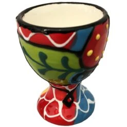 Coquetier Rétro En Céramique Peint à La Main