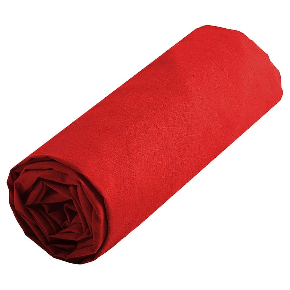 Drap Housse Couleur Rouge 160 X 200 Cm - Alicia - 57 Fils
