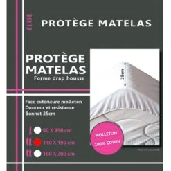 Protège Matelas Molleton Coton - Alèse 140 X 190 Cm