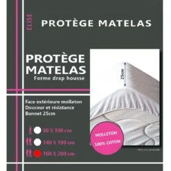 Protège Matelas Molleton Coton - Alèse 160 X 200 Cm
