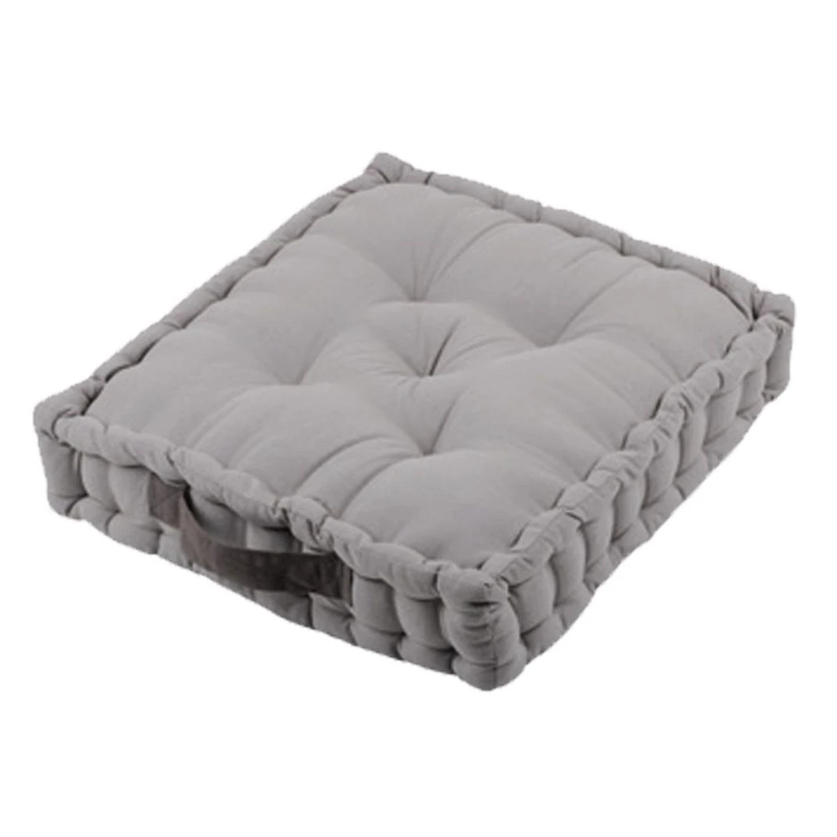 Coussin De Sol Uni En Coton 45 X 45 X 10 Cm - Gris Souris – Image 2