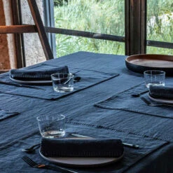 Ensemble De 6 Sets De Table En Lin Lavé - Romance Granit