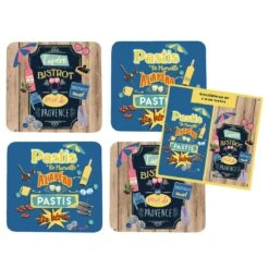 4 Dessous De Verre Pastis De Marseille - Pastis Des Héros