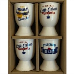 4 Coquetiers En Coffret Cadeau - Collection Rétro Café