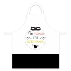 Tablier Adulte En Coton - Ma Maman C'est Super Maman