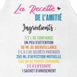 Tablier Adulte En Coton - La Recette De L'amitié