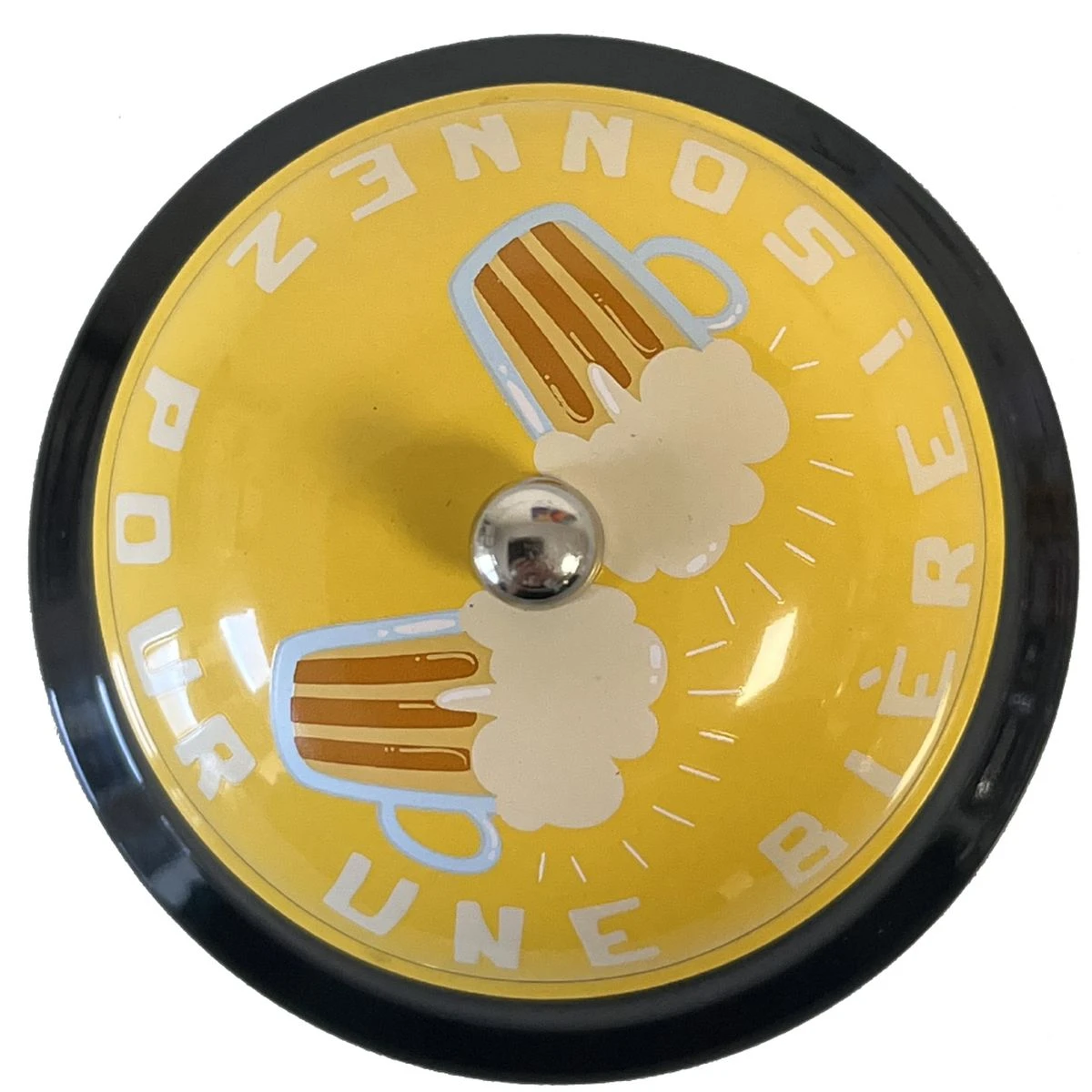 Sonnette De Table Jaune En Métal - Pour Une Bière Sonnez
