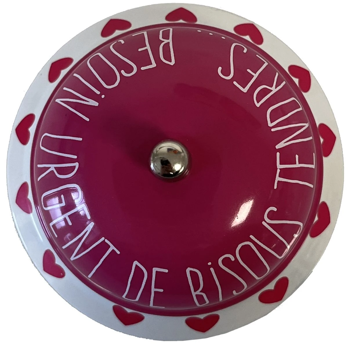 Sonnette De Table Rose En Métal - Besoin De Bisous