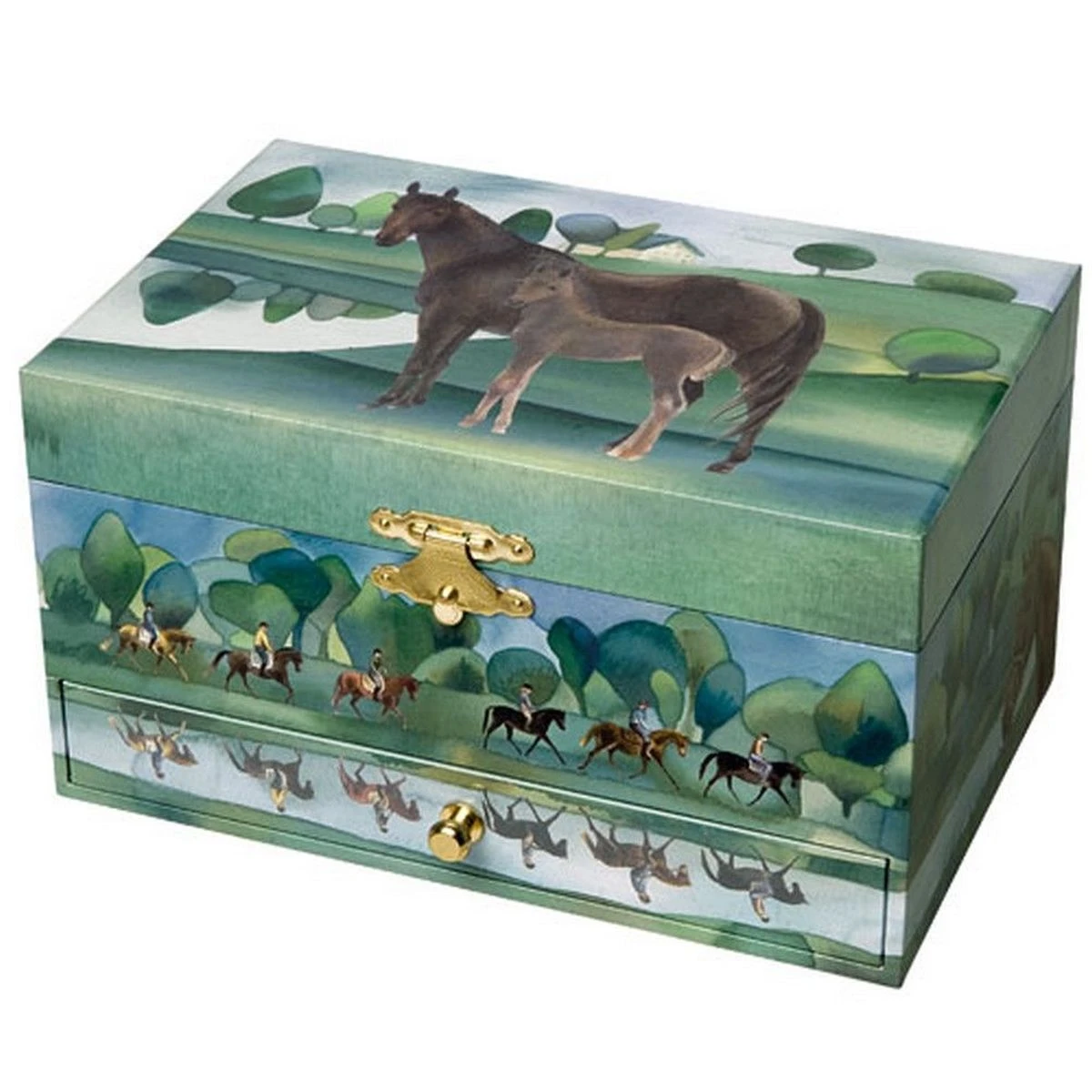 Boite à Bijoux Musicale Phosphorescente Cheval Normandie – Image 2