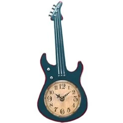 Horloge Guitare En Métal Patiné Bleu