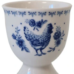 Coquetier Poules En Céramique - Collection Bleuette