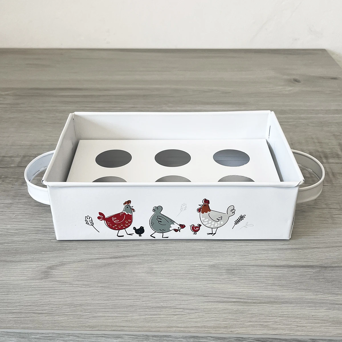 Plateau à ufs En Métal Blanc - Collection Pauline