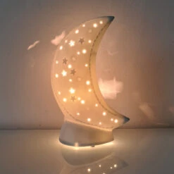 Lampe Lune En Porcelaine 26 Cm
