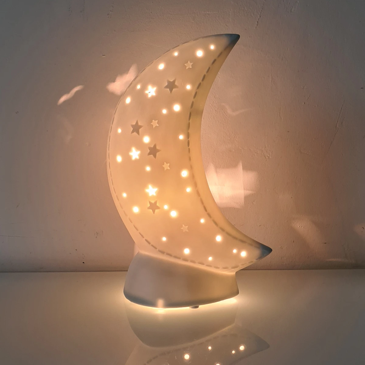 Lampe Lune En Porcelaine 26 Cm