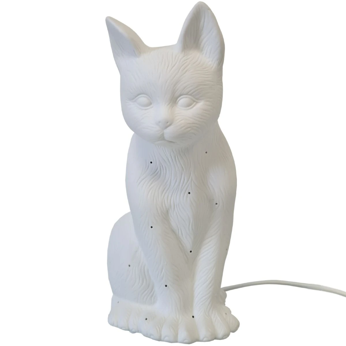 Lampe Chat Assis En Porcelaine 27 Cm – Image 3