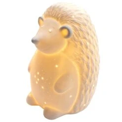 Lampe Adorable Hérisson En Porcelaine Blanche 20 Cm