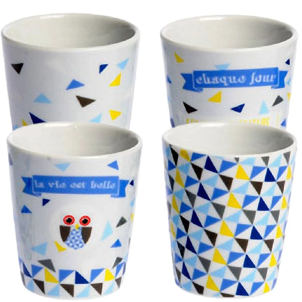 Gobelets Expresso Chouette La Vie Est Belle En Set De 4