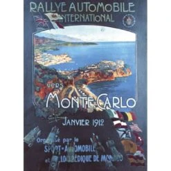 Poster Monte Carlo 1912 Falcucci Affiche Ancienne - 70 X 50 Cm