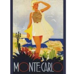Poster Monte Carlo Falcucci Affiche Ancienne - 70 X 50 Cm