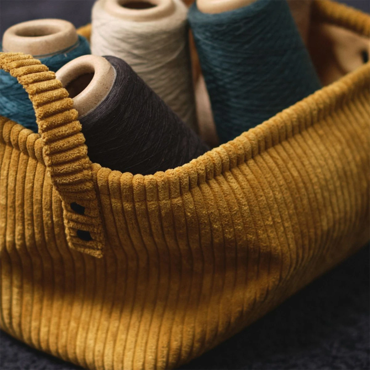 Panière En Velours Côtelé Collection Cosy - Bronze – Image 2