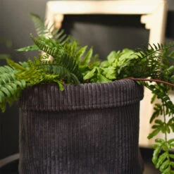 Panière En Velours Côtelé Collection Cosy - Fusain