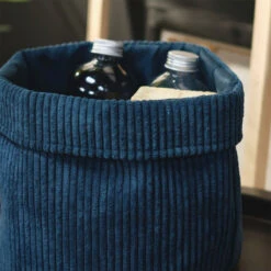 Panière En Velours Côtelé Collection Cosy - Paon