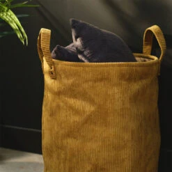 Panière à Linge En Velours Côtelé Collection Cosy - Bronze