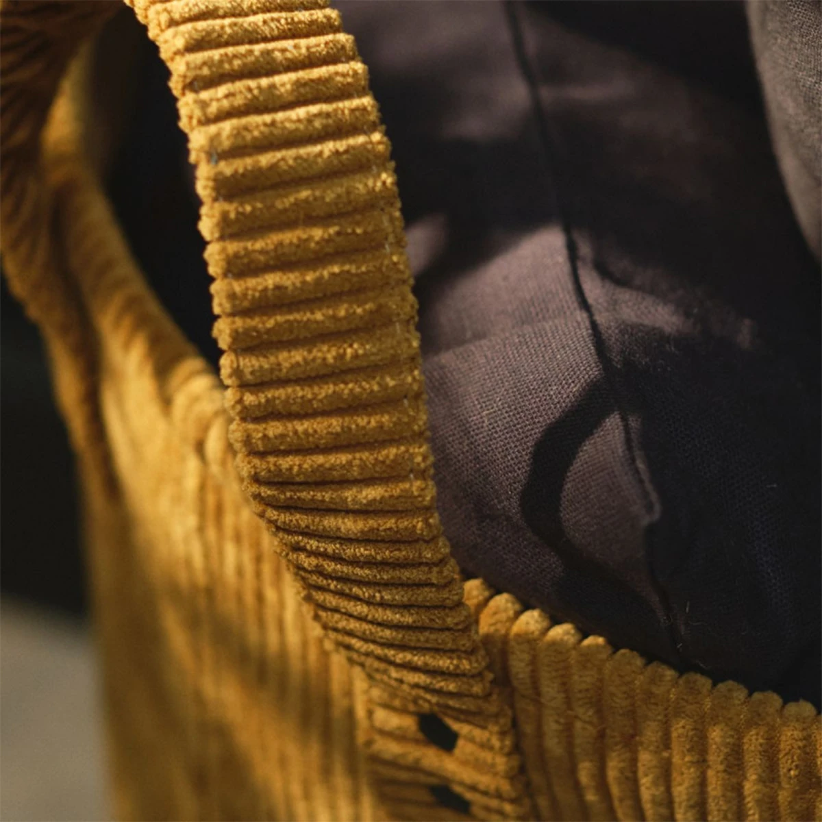 Panière à Linge En Velours Côtelé Collection Cosy - Bronze – Image 2