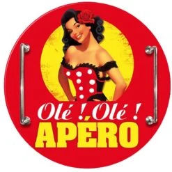 Plateau Rond En Verre Apéro Olé !