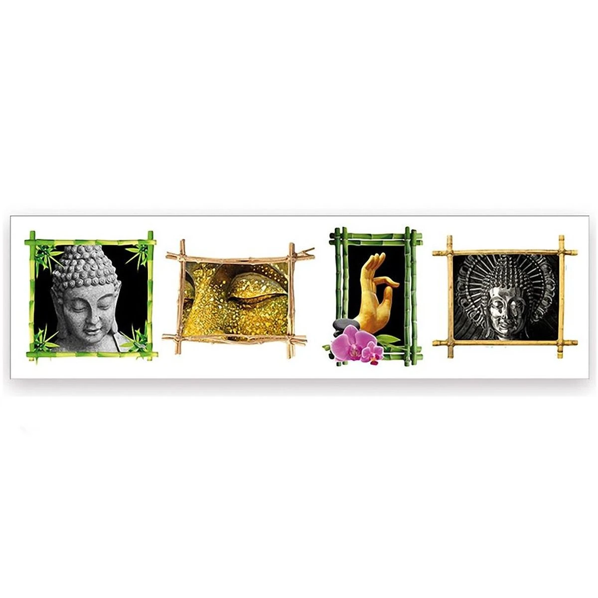 Stickers Zen Bouddha Cadres 4 Pièces 20 X 70 Cm