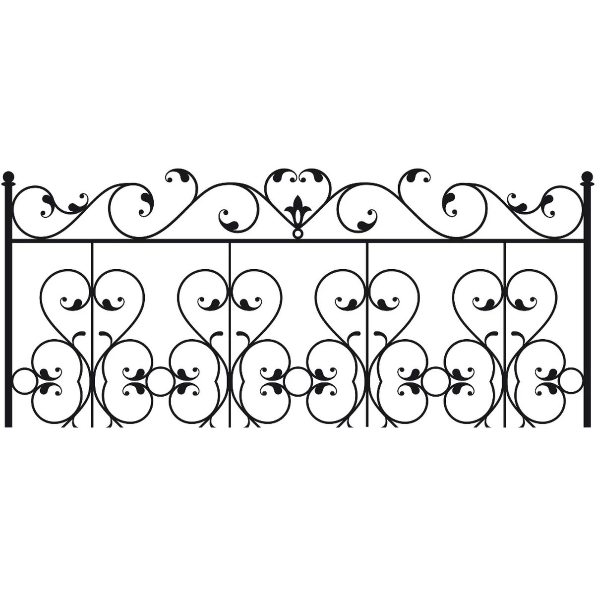 Sticker Mural Tête De Lit Fer Forgé 155 X 68 Cm – Image 2