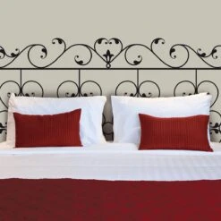 Sticker Mural Tête De Lit Fer Forgé 155 X 68 Cm