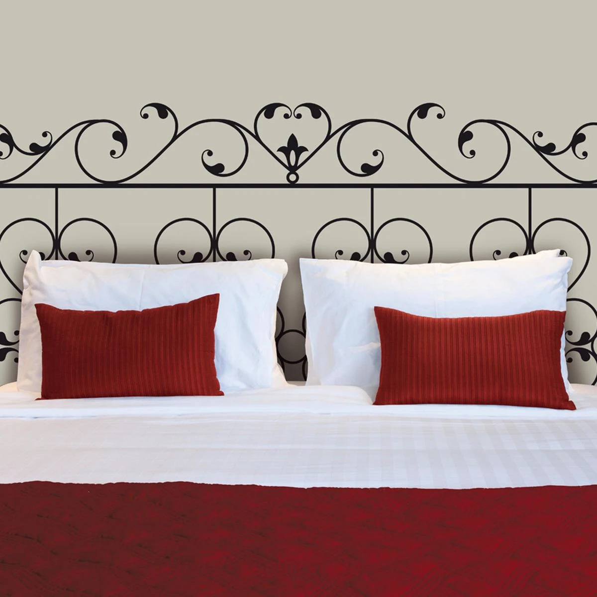 Sticker Mural Tête De Lit Fer Forgé 155 X 68 Cm