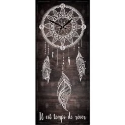 Horloge Boho En Bois 70 Cm - Attrape Rêve Marron