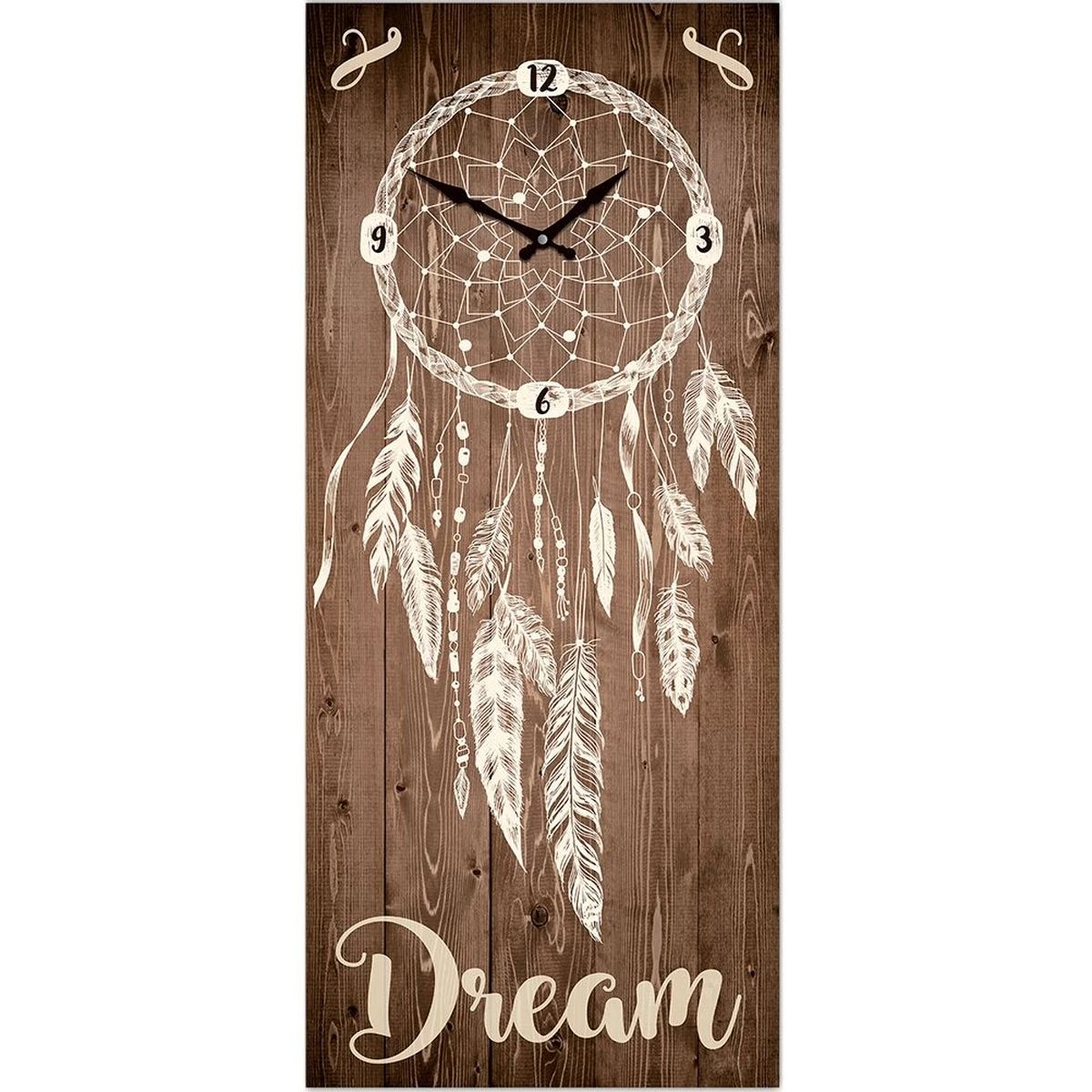 Horloge Boho En Bois 70 Cm - Attrape Rêve Couleur Bois – Image 2